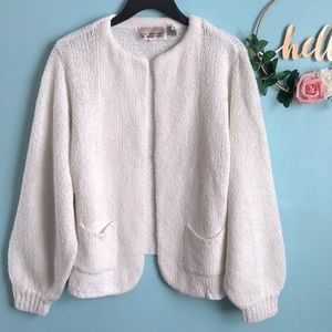 Vintage The Import Workshop Chunky Balloon Sleeve Knit  Open Cardigan